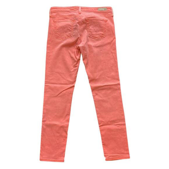 AG Adriano Goldschmied Slim Straight Stevie Ankle Neon Orange Denim Womens Sz 29 - Picture 6 of 7
